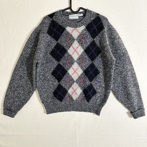 Peterborough Row Men Wool Pullover Sweater Large Diamond Grey Bloomingdales